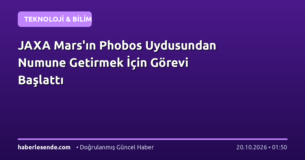 JAXA Mars'ın Phobos Uydusundan Numune Getirmek İçin Görevi Başlattı