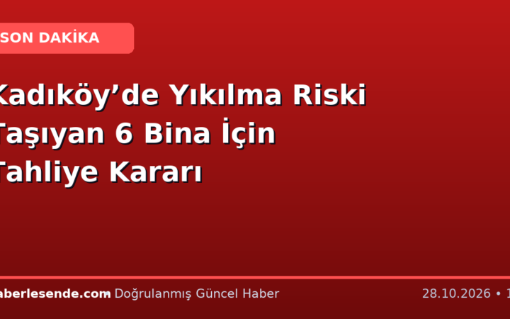 Kadıköy’de Yıkılma Riski Taşıyan 6 Bina İçin Tahliye Kararı