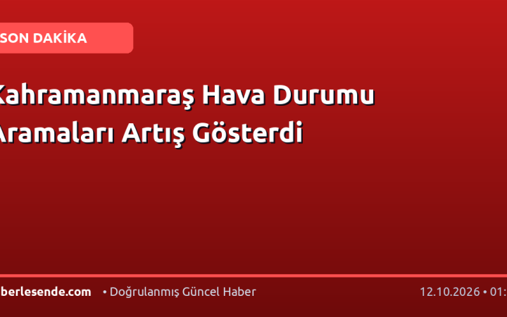Kahramanmaraş Hava Durumu Aramaları Artış Gösterdi