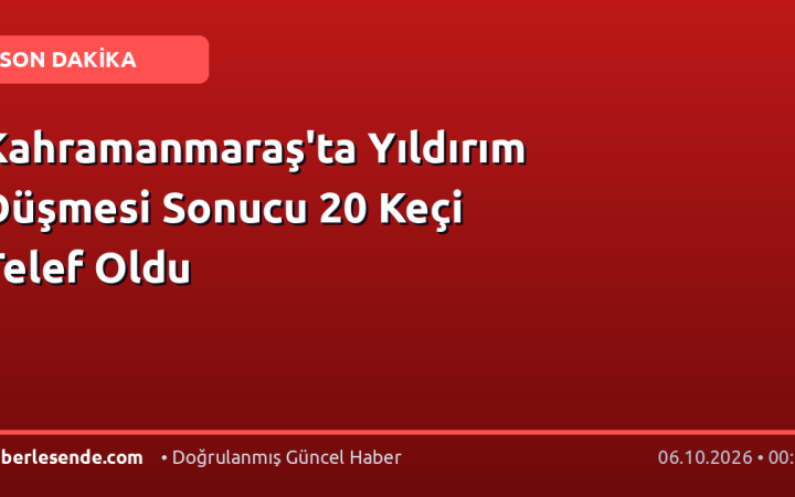 Kahramanmaraş'ta Yıldırım Düşmesi Sonucu 20 Keçi Telef Oldu