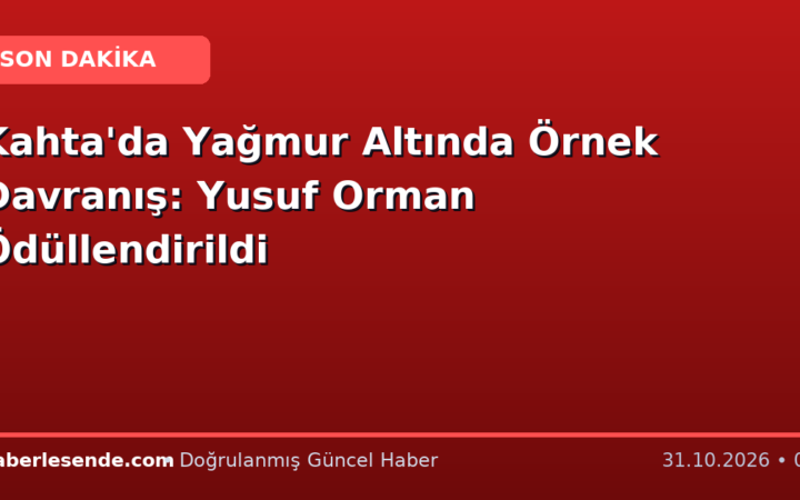 Kahta'da Yağmur Altında Örnek Davranış: Yusuf Orman Ödüllendirildi