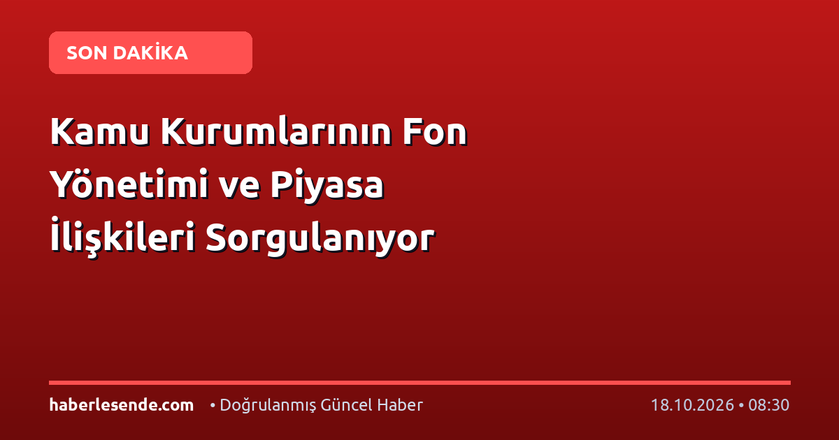 Kamu Kurumlarının Fon Yönetimi ve Piyasa İlişkileri Sorgulanıyor