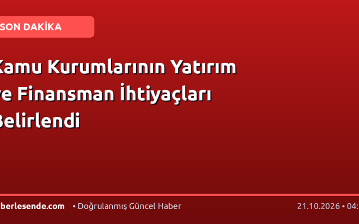 Kamu Kurumlarının Yatırım ve Finansman İhtiyaçları Belirlendi
