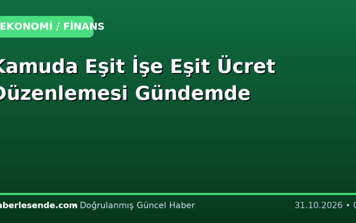 Kamuda Eşit İşe Eşit Ücret Düzenlemesi Gündemde