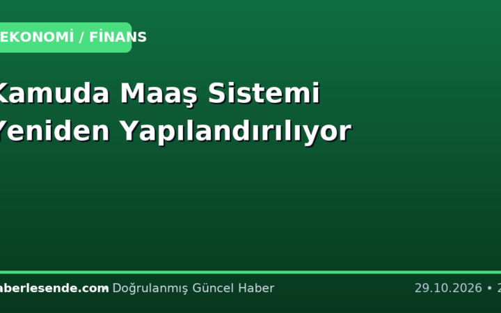 Kamuda Maaş Sistemi Yeniden Yapılandırılıyor