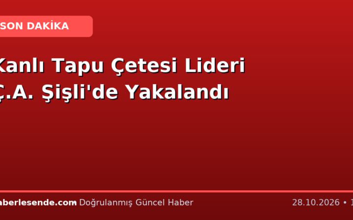 Kanlı Tapu Çetesi Lideri Ç.A. Şişli'de Yakalandı