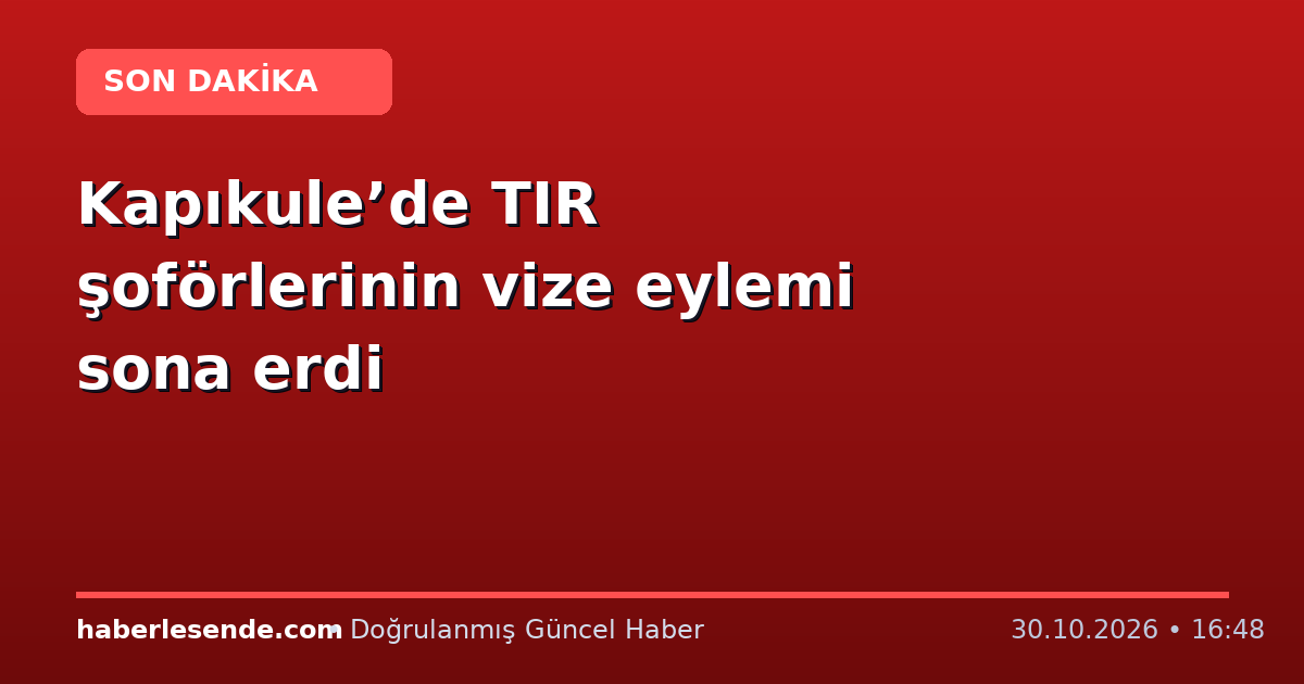 Kapıkule’de TIR şoförlerinin vize eylemi sona erdi