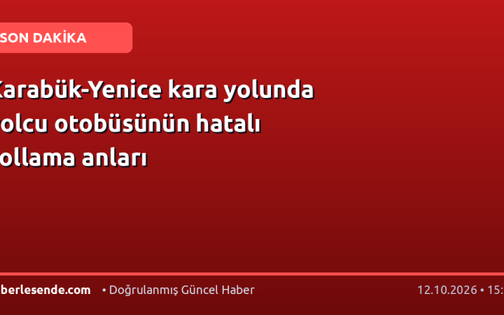 Karabük-Yenice kara yolunda yolcu otobüsünün hatalı sollama anları