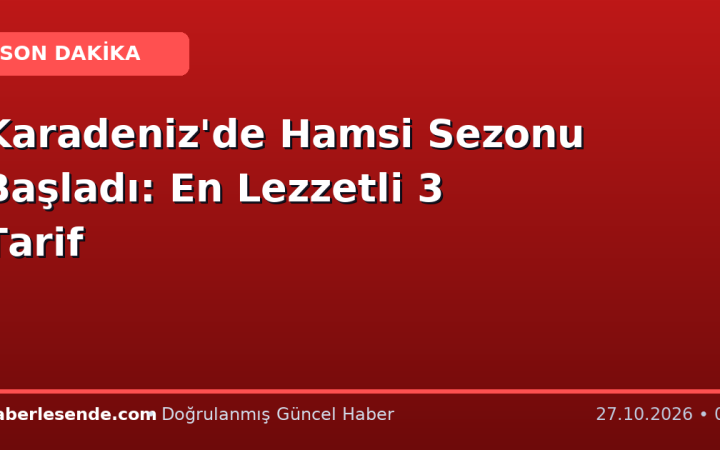 Karadeniz'de Hamsi Sezonu Başladı: En Lezzetli 3 Tarif