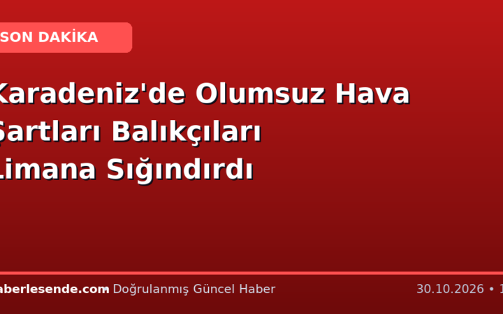 Karadeniz'de Olumsuz Hava Şartları Balıkçıları Limana Sığındırdı