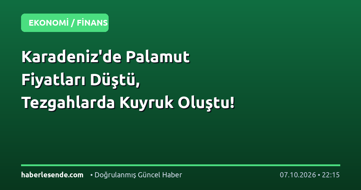 Karadeniz'de Palamut Fiyatları Düştü, Tezgahlarda Kuyruk Oluştu!