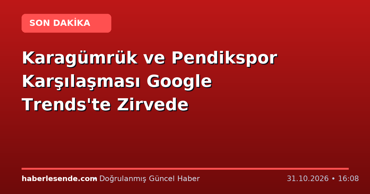 Karagümrük ve Pendikspor Karşılaşması Google Trends'te Zirvede