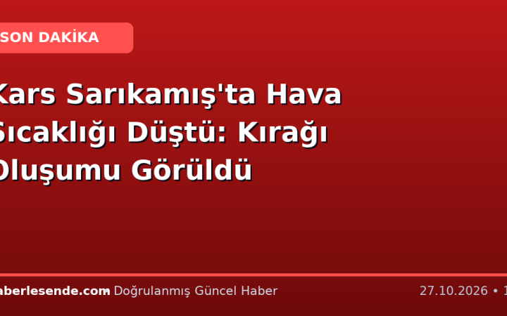Kars Sarıkamış'ta Hava Sıcaklığı Düştü: Kırağı Oluşumu Görüldü