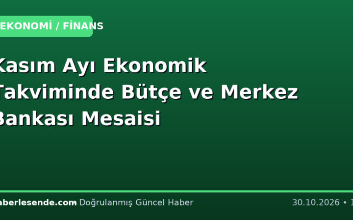 Kasım Ayı Ekonomik Takviminde Bütçe ve Merkez Bankası Mesaisi