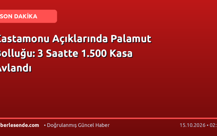 Kastamonu Açıklarında Palamut Bolluğu: 3 Saatte 1.500 Kasa Avlandı
