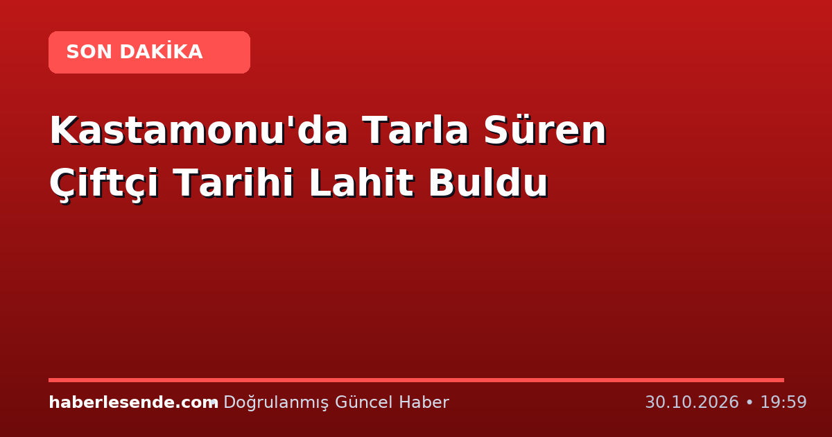 Kastamonu'da Tarla Süren Çiftçi Tarihi Lahit Buldu