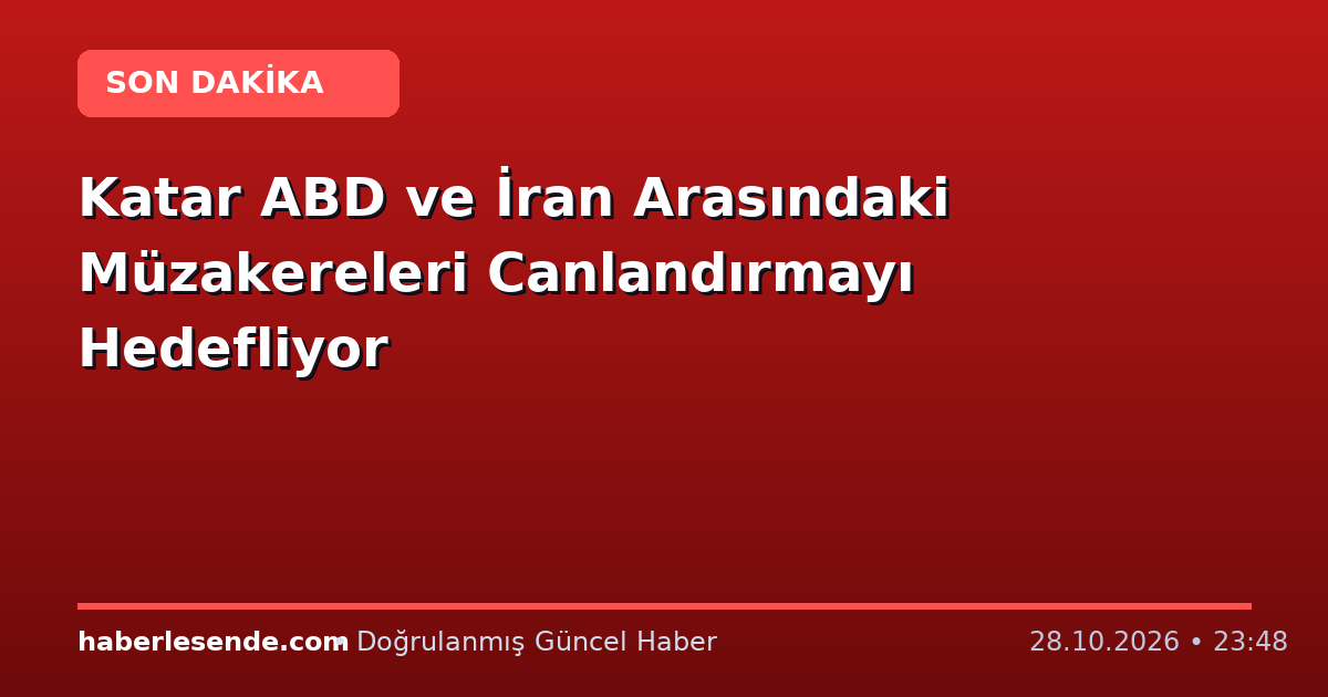 Katar ABD ve İran Arasındaki Müzakereleri Canlandırmayı Hedefliyor