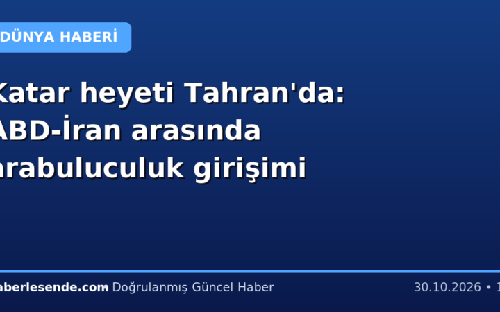 Katar heyeti Tahran'da: ABD-İran arasında arabuluculuk girişimi