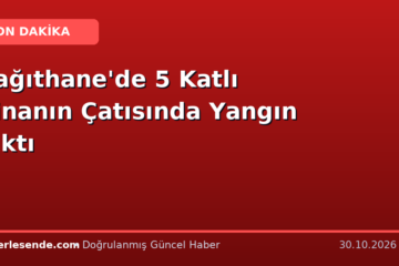 Kağıthane'de 5 Katlı Binanın Çatısında Yangın Çıktı