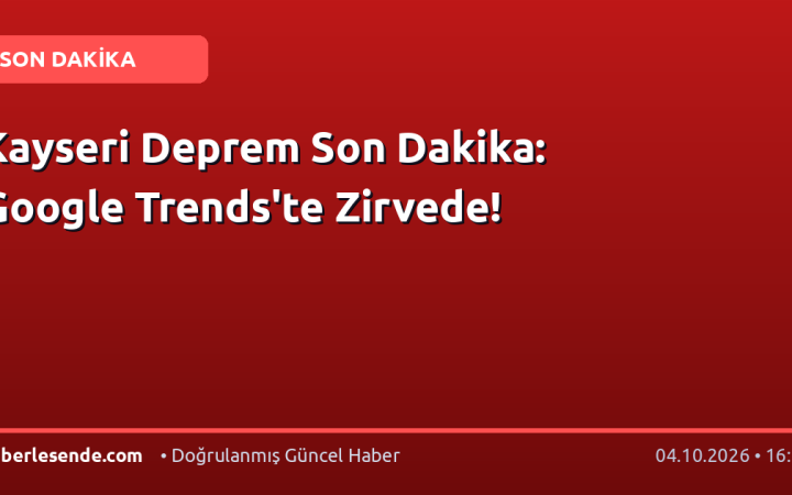 Kayseri Deprem Son Dakika: Google Trends'te Zirvede!