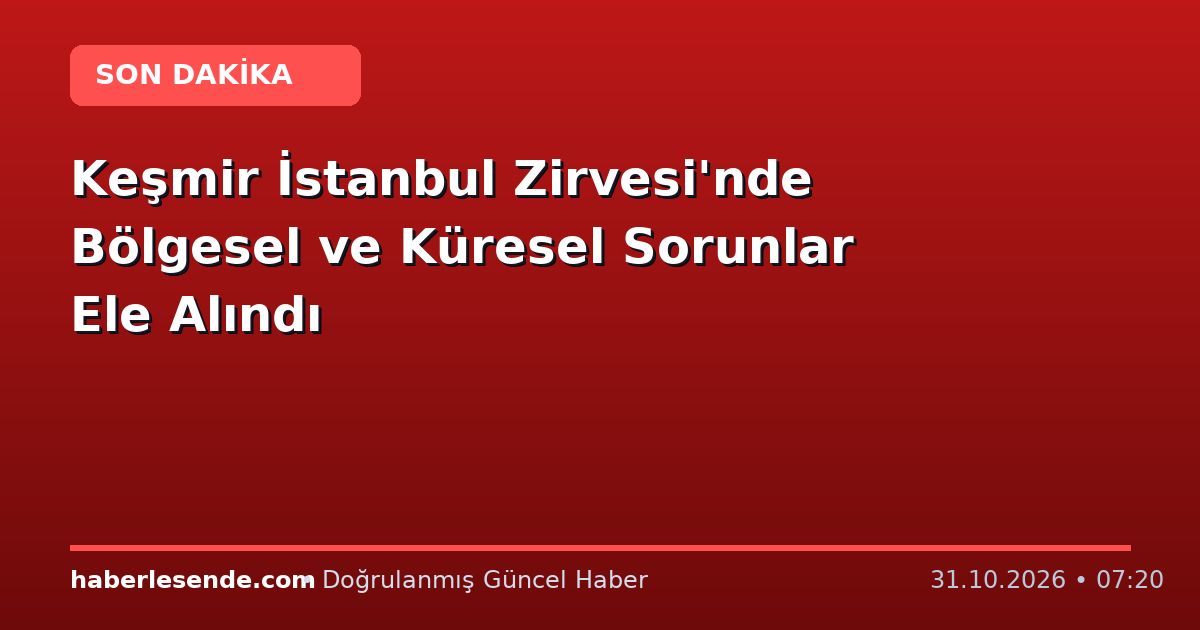 Keşmir İstanbul Zirvesi'nde Bölgesel ve Küresel Sorunlar Ele Alındı