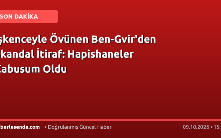 İşkenceyle Övünen Ben-Gvir'den Skandal İtiraf: Hapishaneler Kabusum Oldu