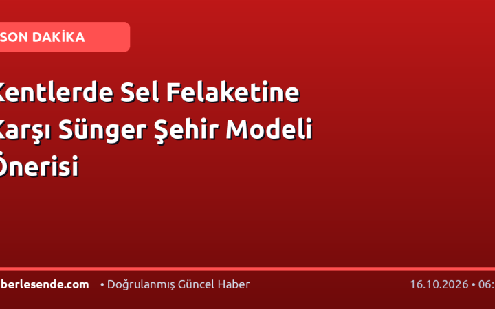 Kentlerde Sel Felaketine Karşı Sünger Şehir Modeli Önerisi