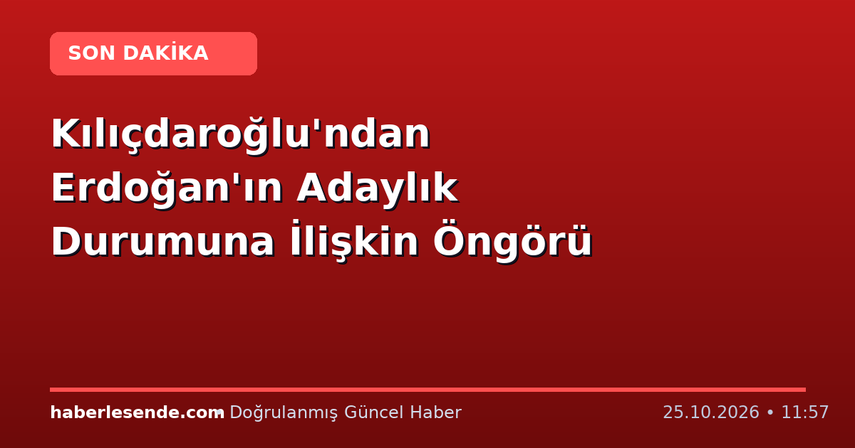 Kılıçdaroğlu'ndan Erdoğan'ın Adaylık Durumuna İlişkin Öngörü