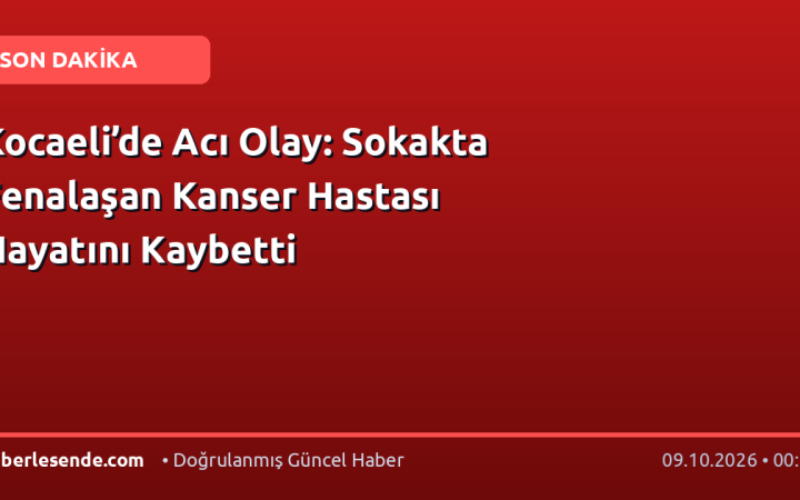 Kocaeli’de Acı Olay: Sokakta Fenalaşan Kanser Hastası Hayatını Kaybetti
