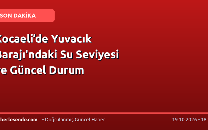 Kocaeli’de Yuvacık Barajı'ndaki Su Seviyesi ve Güncel Durum