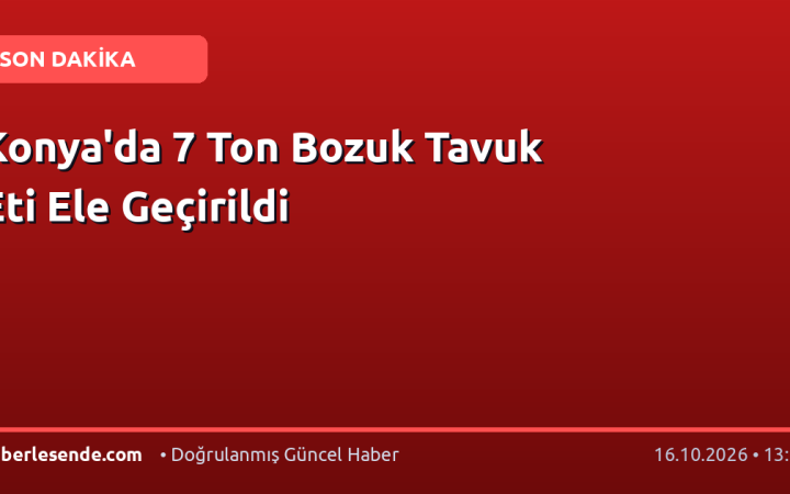 Konya'da 7 Ton Bozuk Tavuk Eti Ele Geçirildi