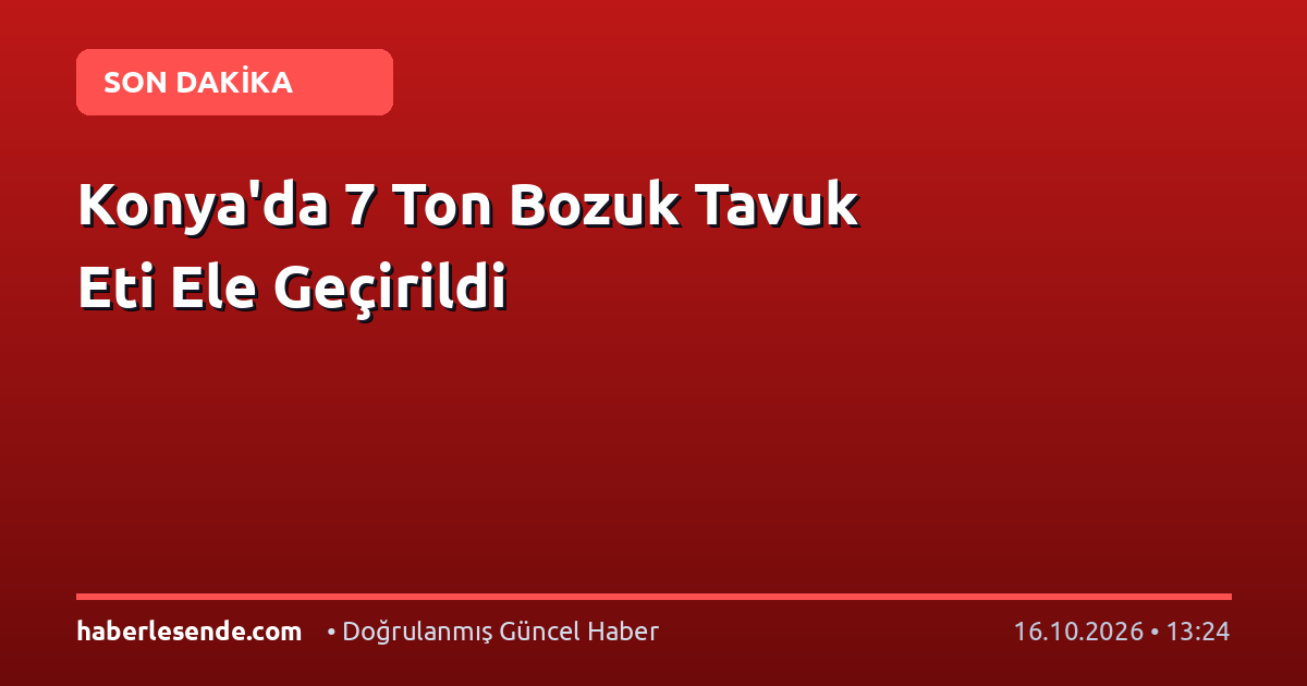 Konya'da 7 Ton Bozuk Tavuk Eti Ele Geçirildi