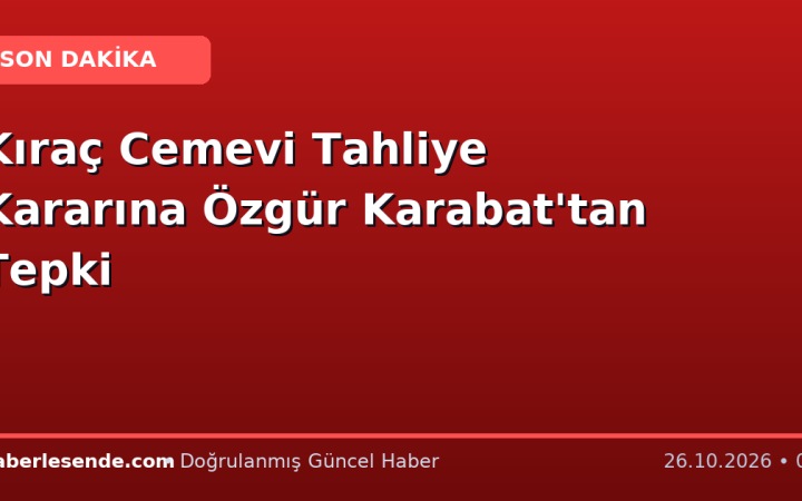 Kıraç Cemevi Tahliye Kararına Özgür Karabat'tan Tepki
