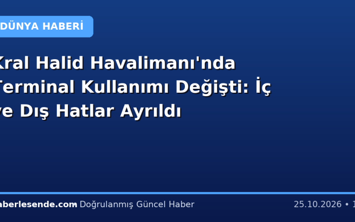 Kral Halid Havalimanı'nda Terminal Kullanımı Değişti: İç ve Dış Hatlar Ayrıldı