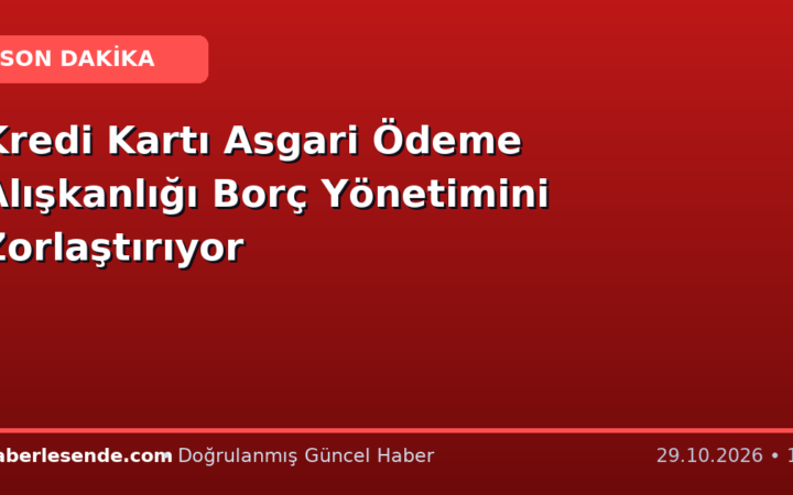 Kredi Kartı Asgari Ödeme Alışkanlığı Borç Yönetimini Zorlaştırıyor