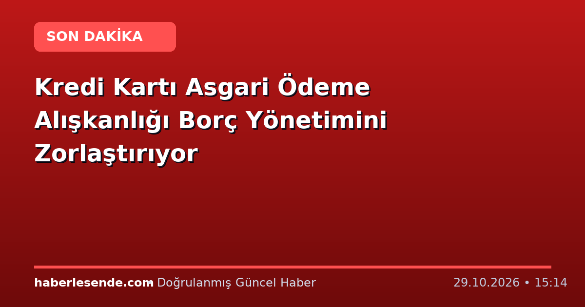 Kredi Kartı Asgari Ödeme Alışkanlığı Borç Yönetimini Zorlaştırıyor