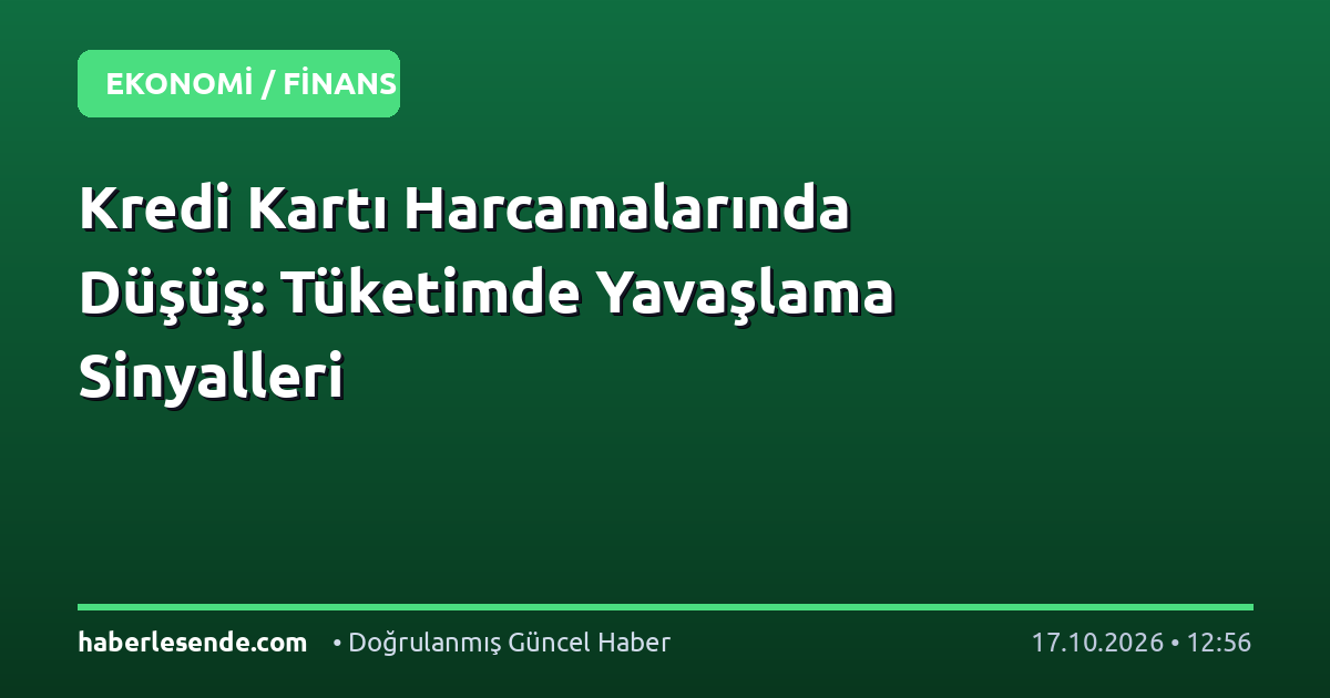 Kredi Kartı Harcamalarında Düşüş: Tüketimde Yavaşlama Sinyalleri
