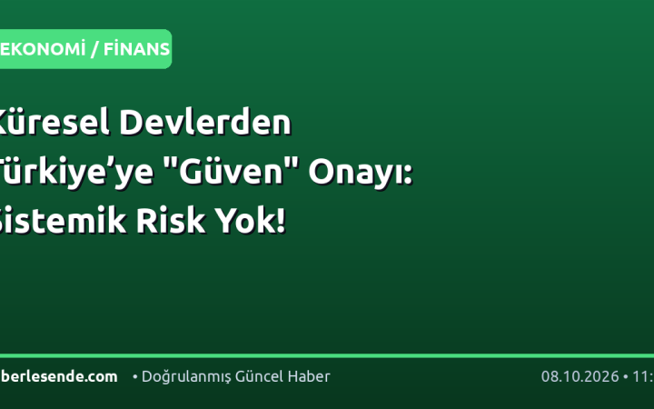 Küresel Devlerden Türkiye’ye "Güven" Onayı: Sistemik Risk Yok!