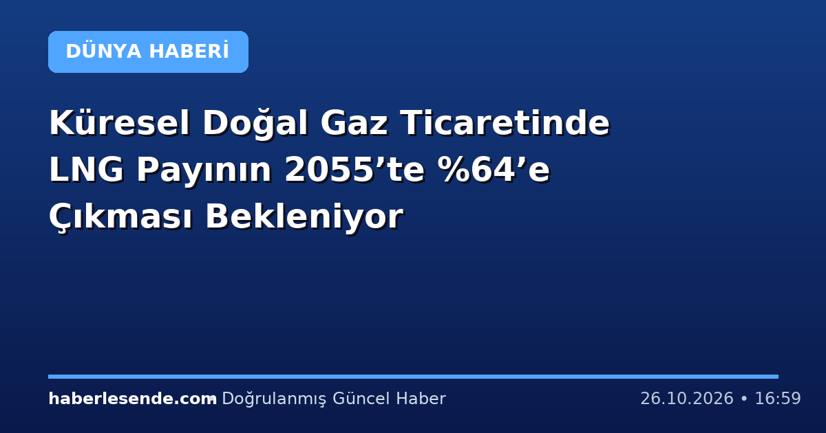 Küresel Doğal Gaz Ticaretinde LNG Payının 2055’te ’e Çıkması Bekleniyor
