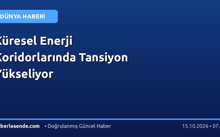 Küresel Enerji Koridorlarında Tansiyon Yükseliyor