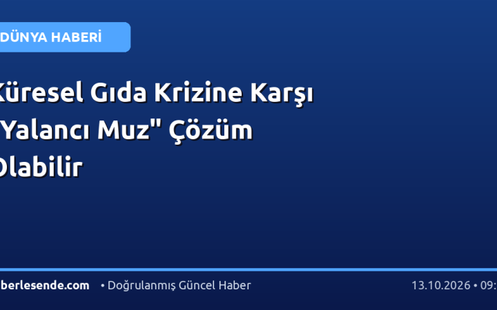 Küresel Gıda Krizine Karşı "Yalancı Muz" Çözüm Olabilir