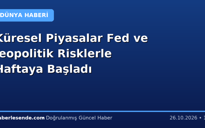 Küresel Piyasalar Fed ve Jeopolitik Risklerle Haftaya Başladı