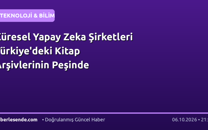 Küresel Yapay Zeka Şirketleri Türkiye'deki Kitap Arşivlerinin Peşinde