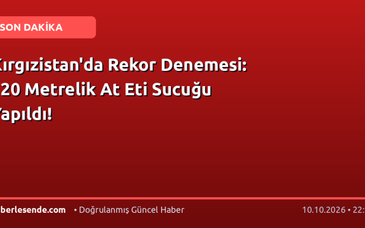 Kırgızistan'da Rekor Denemesi: 120 Metrelik At Eti Sucuğu Yapıldı!