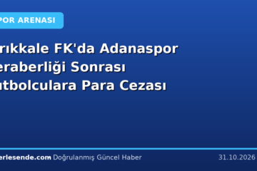 Kırıkkale FK'da Adanaspor Beraberliği Sonrası Futbolculara Para Cezası