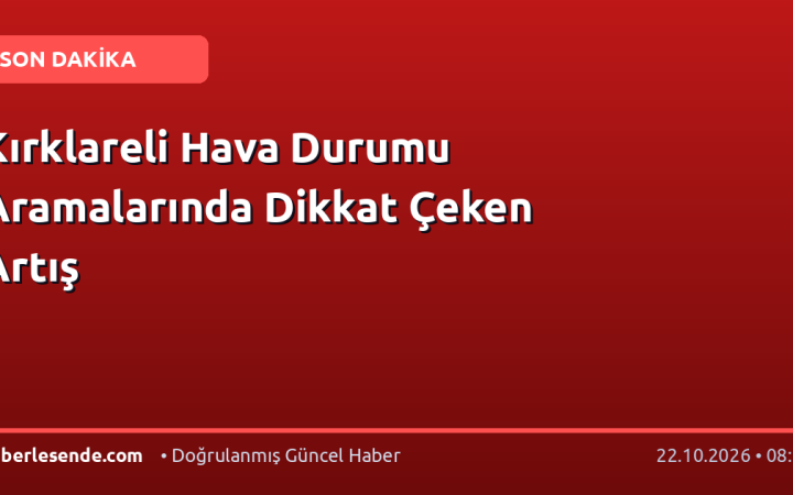 Kırklareli Hava Durumu Aramalarında Dikkat Çeken Artış