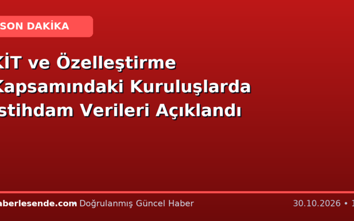 KİT ve Özelleştirme Kapsamındaki Kuruluşlarda İstihdam Verileri Açıklandı