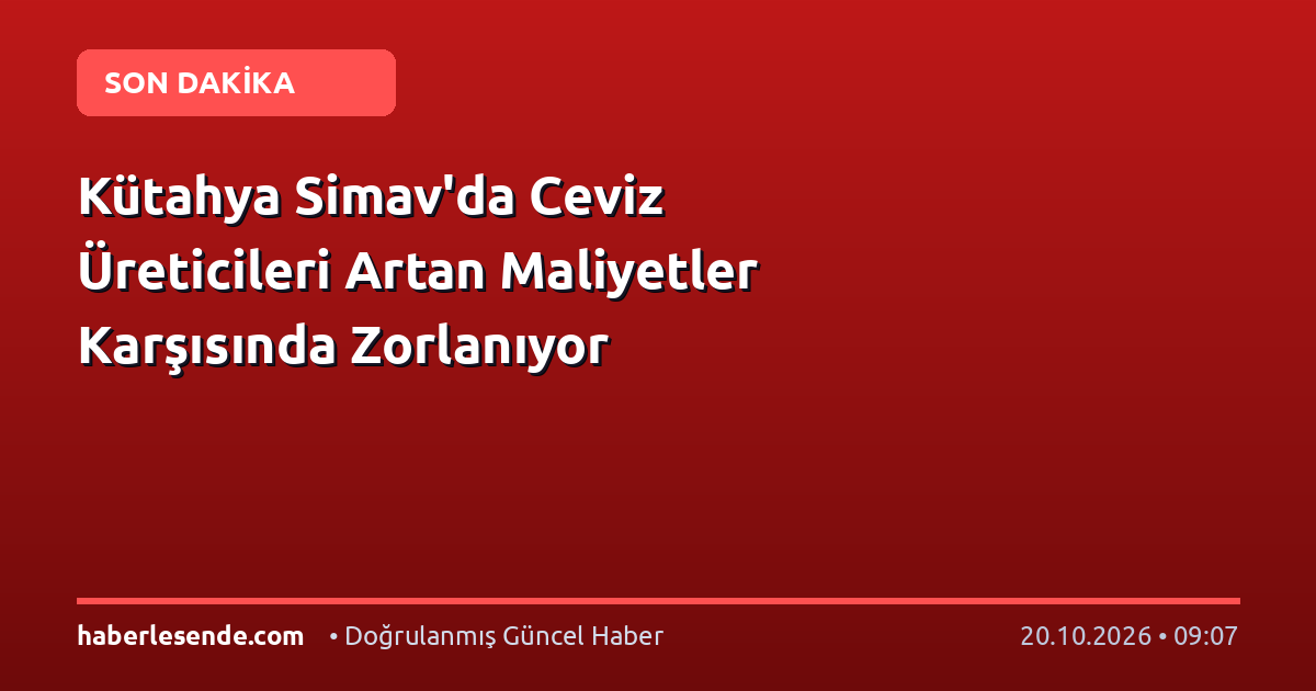 Kütahya Simav'da Ceviz Üreticileri Artan Maliyetler Karşısında Zorlanıyor