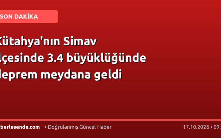 Kütahya'nın Simav ilçesinde 3.4 büyüklüğünde deprem meydana geldi