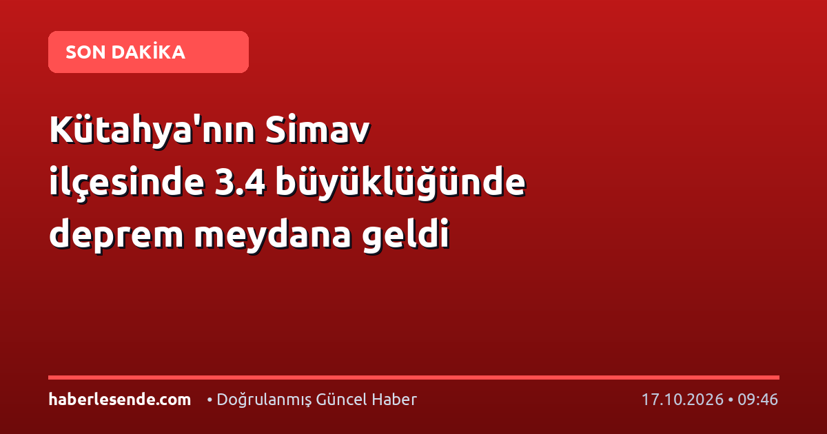 Kütahya'nın Simav ilçesinde 3.4 büyüklüğünde deprem meydana geldi